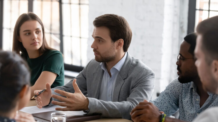 Group of people working together